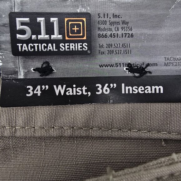 5.11 Tactical Stryke Cargo Pants Men’s 34x36 Flex-Tac Khaki Ripstop Duty 74369 - Picture 6 of 8